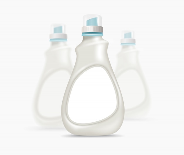 Vector mock up pearl white plastic bottle.