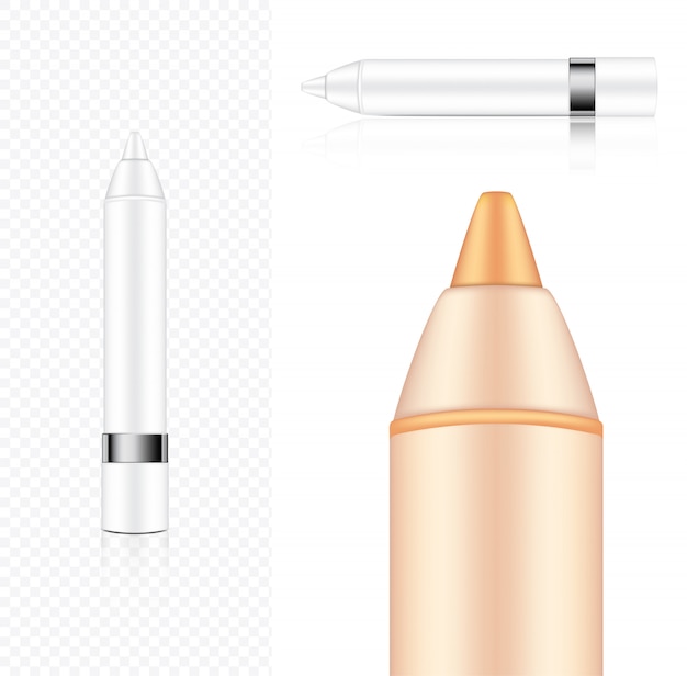 Mock up realistic cosmetic lipstick pencil