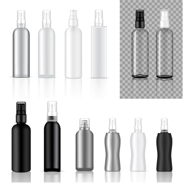 Mock up Realistic Cosmetic  Spray Bottles Background Illustration