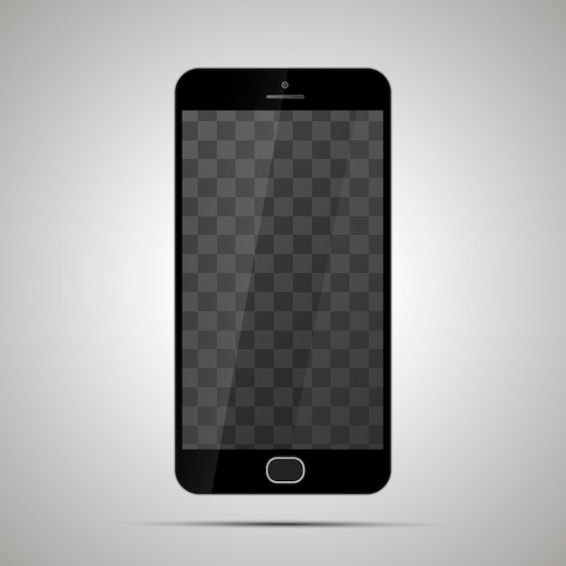 Mock up of realistic glossy smartphone with transparent place for screen