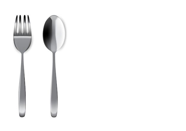 Vector mock up realistic metal spoon