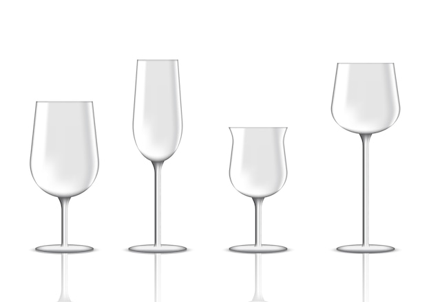 Vettore mock up realistic premium wine glass per l'illustrazione del partito