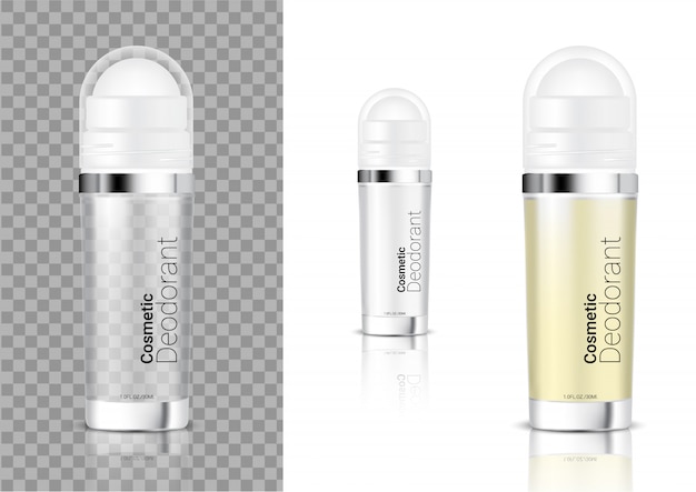 Vector mock up realistic transparent deodorant bottle