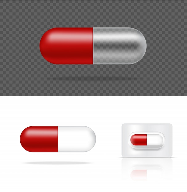 Mock up realistische transparante pil geneeskunde Capsule