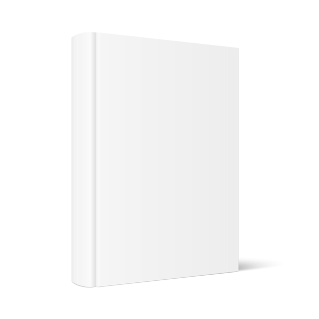 Vector mock up of standing book with white blank cover