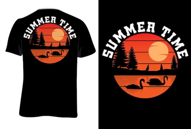 Футболка mock up summer time ретро винтаж стиль