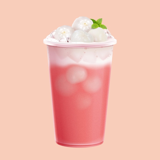 Vector mock-up van een lychee-fruitdrank