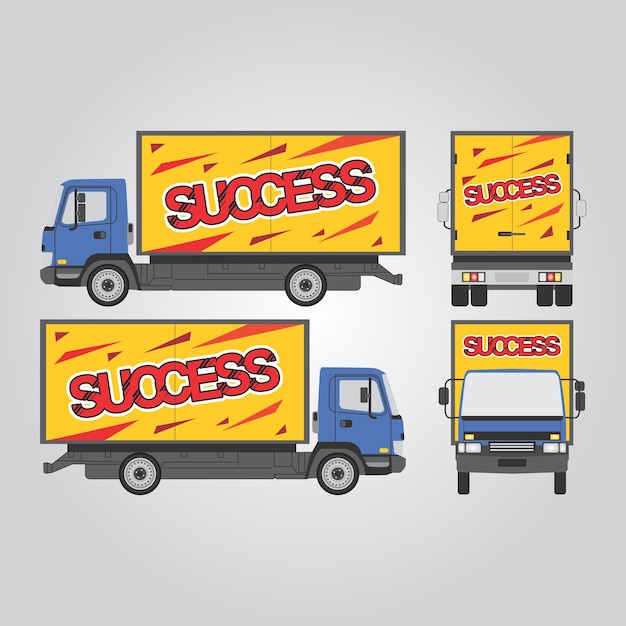 Mock up view template brand design for truck vector