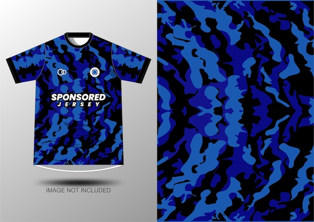 Mockup achtergrond voor sport Jersey blauw patroon leger