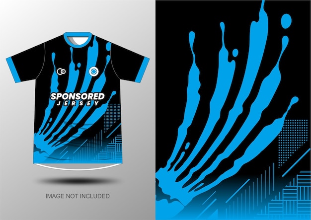 Mockup achtergrond voor sport jersey blauw zwart patroon badminton