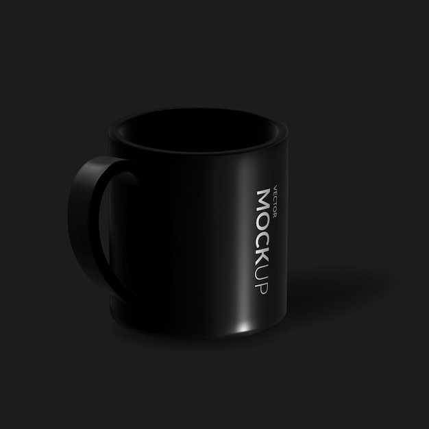 mockup black cup vector mesh illustration eps 10