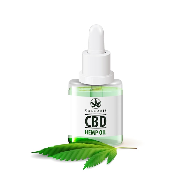 Мокап бутылки масла CBD