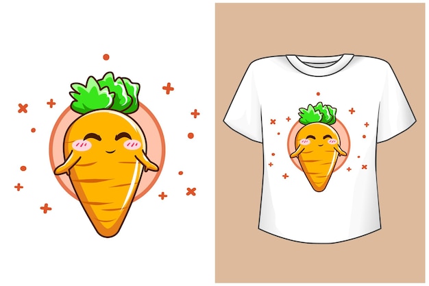 Мокап милой и забавной морковки