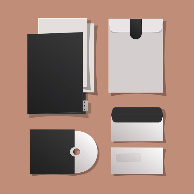 Cartella mockup cd e buste