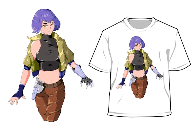 Mockup girl with gauntlet