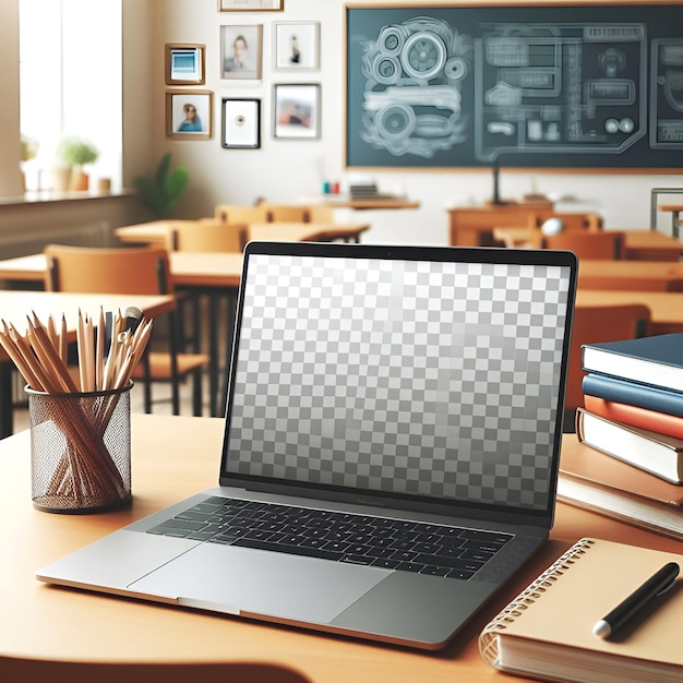 Vector mockup image of laptop with blank transparent screen