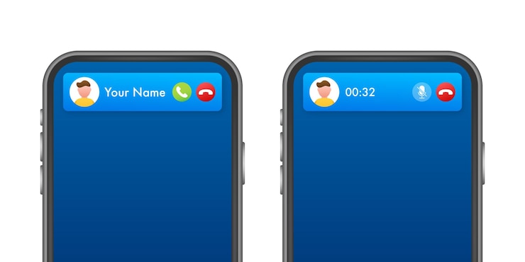 Vector mockup incoming call call screen interface vector stock illustration