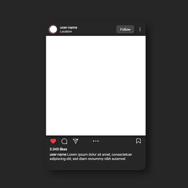 モックアップ Intagram ダーク