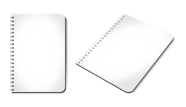 Vector the mockup of a notebook on a spring is an isolated illustration on a white background the template