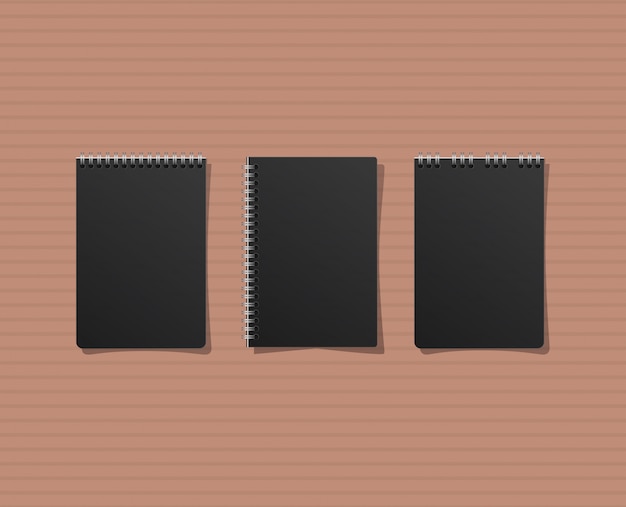 Vector mockup notebooks set