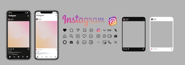 スマートフォン画面上のソーシャルネットワークinstagramの投稿のモックアップ