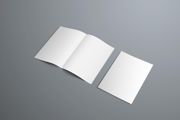 Vector mockup of open bifold brochures and covers. form for the presentation of design.