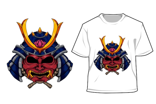 Mockup samurai with flower