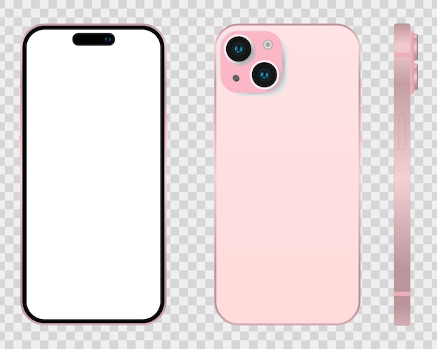 Mockup screen smartphone and backside smartphone Vector illustration