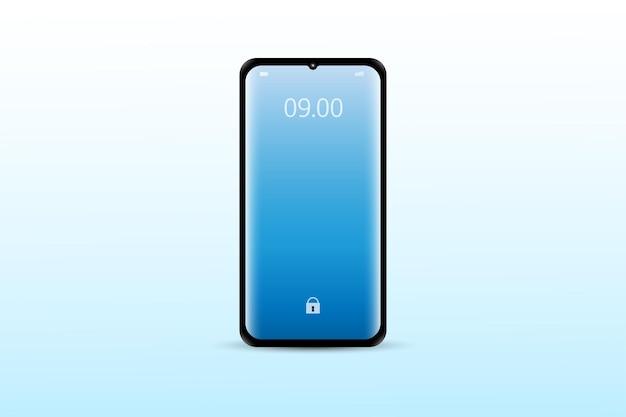 Вектор Мокап смартфона или мобильного телефона в современном реалистическом стиле