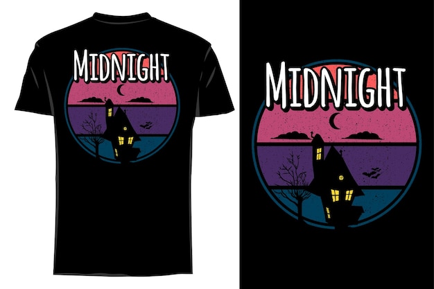 Mockup t-shirt silhouette midnight retro vintage