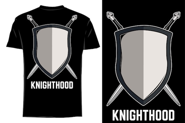 Mockup t-shirt vector knighthood retro