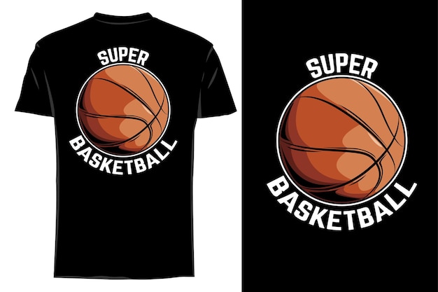 Mockup t-shirt vector super basketbal retro vintage