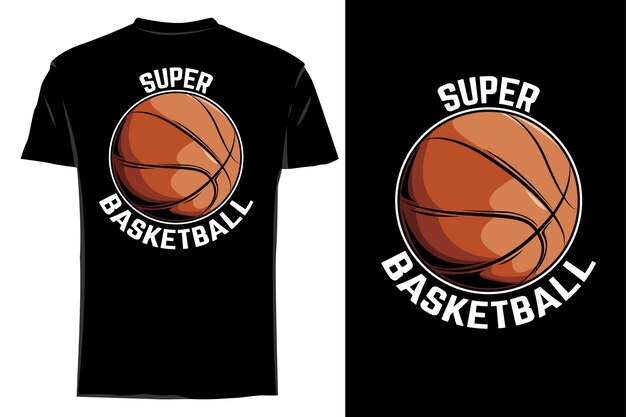 Mockup t-shirt vector super basketball retro vintage