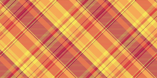 Mockup tartan achtergrond textiel vezel checken stof vector Eps plaid textuur naadloos patroon in oranje en gele kleuren