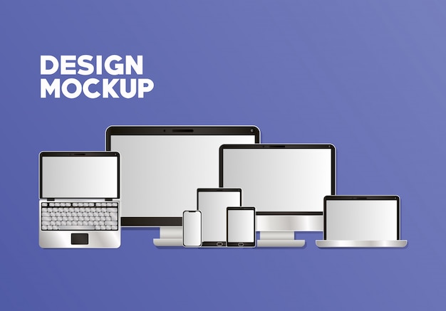 Set di tecnologia mockup