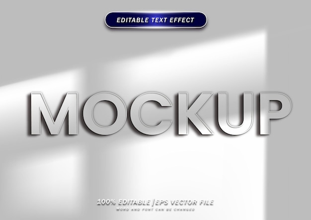 Vector mockup text template editable effect with light reflection background