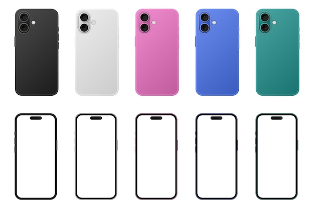 Mockup van een telefoonscherm en achterkant Promotie op sociale media Reclame op een smartphone-display