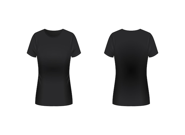 Mockup van een zwart T-shirt voor vrouwen