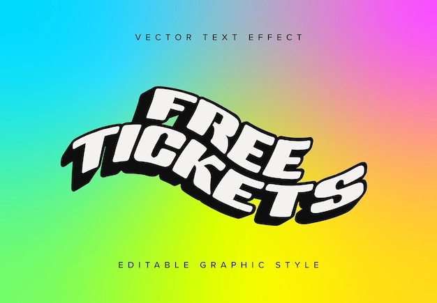 Vector mockup van het effect van de vetgedrukte golvende tekst