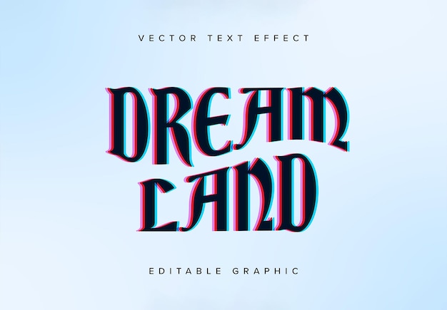 Vector mockup van het effect van verwrongen offset tekst