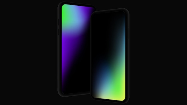 Mockup van het nieuwe model van smartphones. Innovatieve technologie. vector illustratie