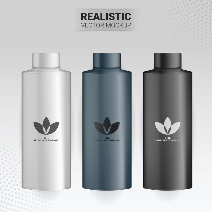 Vector mockup vector bottle design realistic