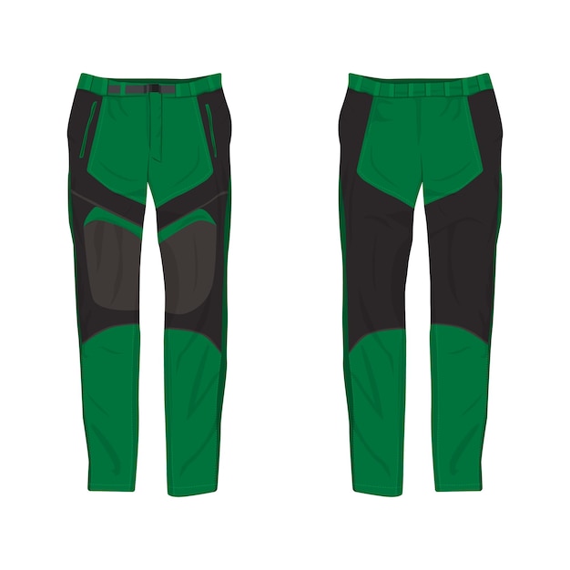 Mockup voor bergbroeken Waterdichte broek Parachutebroek Vector illustratie