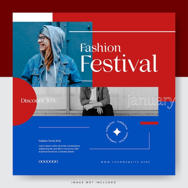 Mode festival social media post promotie sjabloon