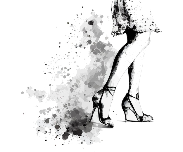 Mode-illustratie van vrouwenbenen en hoge hakken Vectorillustratieontwerp