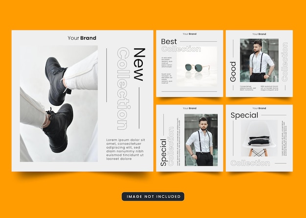 Mode instagram set post ontwerpsjabloon