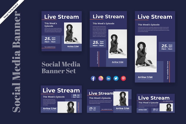 Mode live streaming showadvertenties bannerontwerp