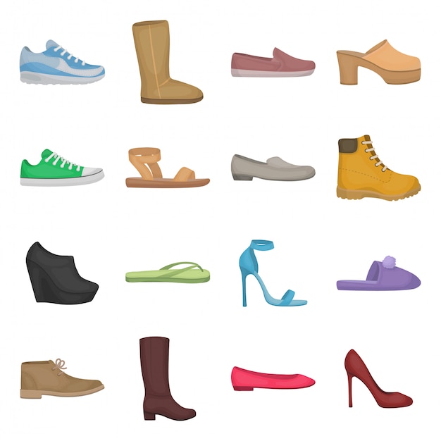 Mode schoen cartoon ingesteld pictogram