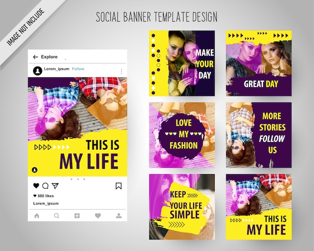 Vector mode social media banners voor digitale marketing