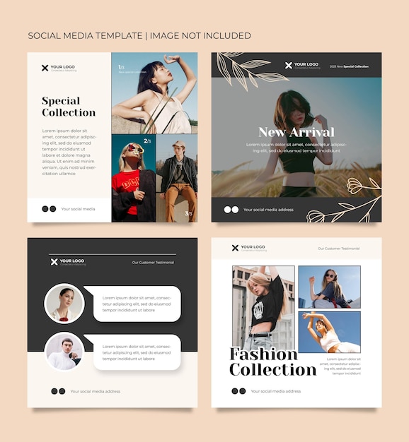 Mode social media bericht sjabloonontwerp